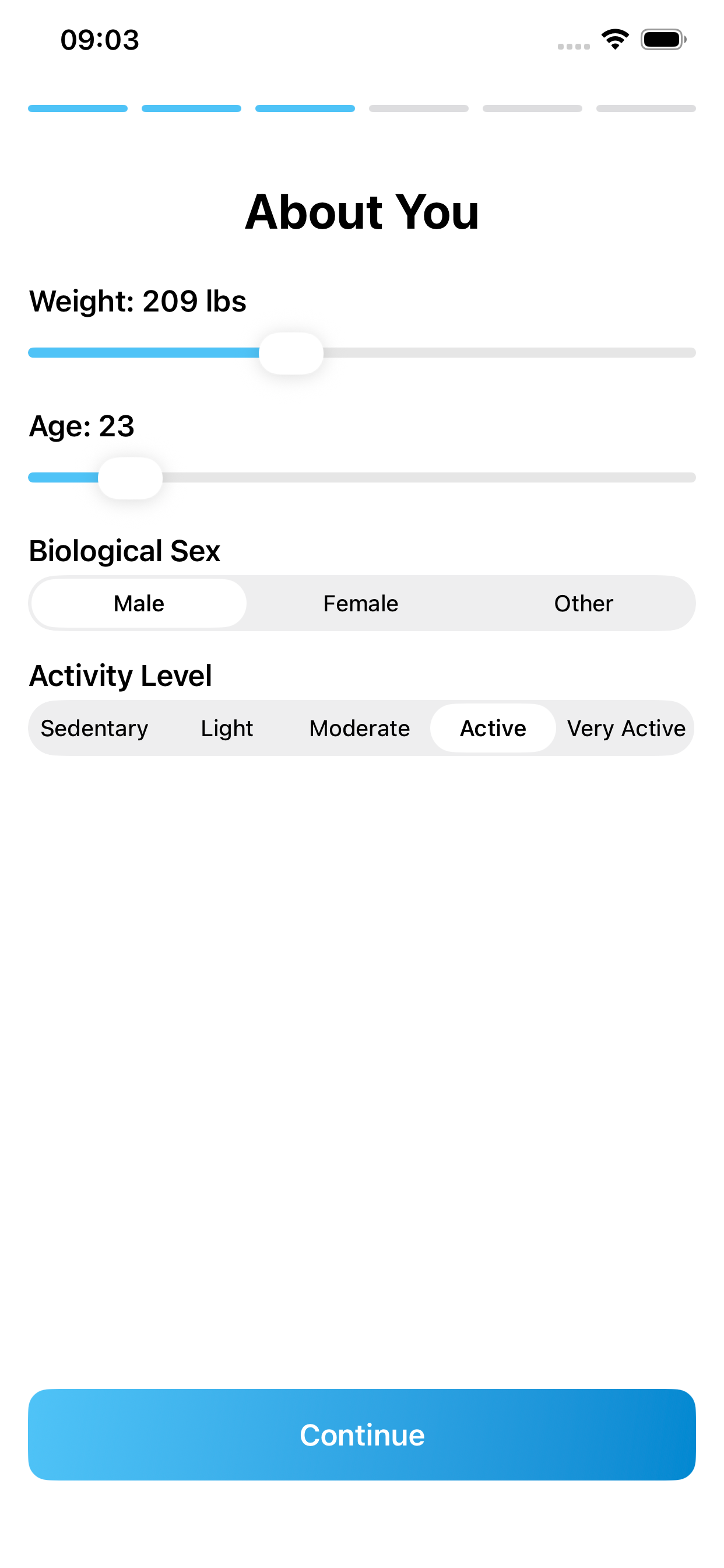 Profile setup